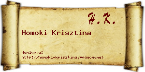 Homoki Krisztina névjegykártya